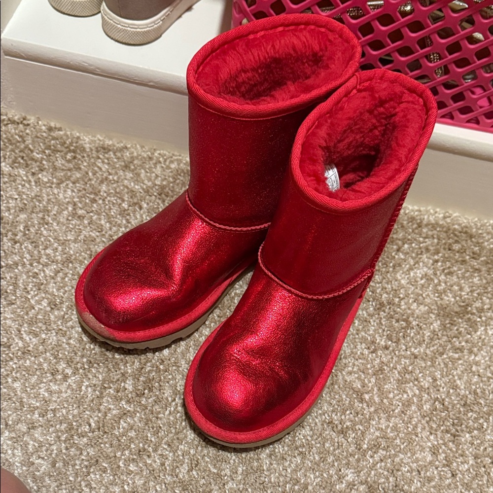 UGG Shiny Red Winter Boots